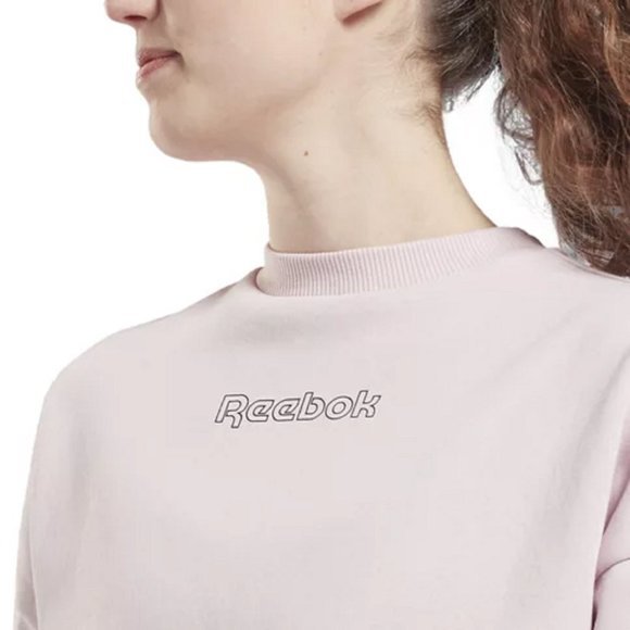 new Reebok Women’s Size XL Piping Pack Crew Neck Sweatshirt in Frost Berry Pink - Picture 3 of 9